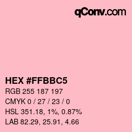 Color code: HEX #FFBBC5 | qconv.com