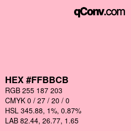 Color code: HEX #FFBBCB | qconv.com