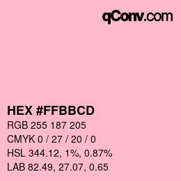 颜色代码: HEX #FFBBCD | qconv.com