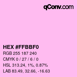 Color code: HEX #FFBBF0 | qconv.com