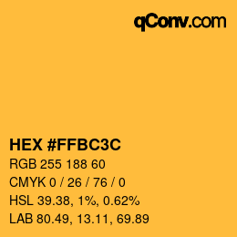 Color code: HEX #FFBC3C | qconv.com