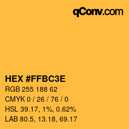 カラーコード: HEX #FFBC3E | qconv.com