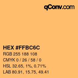 Color code: HEX #FFBC6C | qconv.com