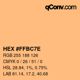 Color code: HEX #FFBC7E | qconv.com