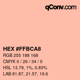 Color code: HEX #FFBCA8 | qconv.com