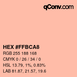 Color code: HEX #FFBCA8 | qconv.com