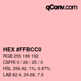 カラーコード: HEX #FFBCC0 | qconv.com