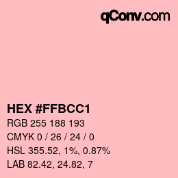 Farbcode: HEX #FFBCC1 | qconv.com