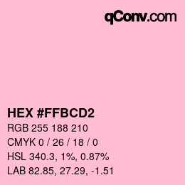 Color code: HEX #FFBCD2 | qconv.com