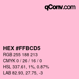 Color code: HEX #FFBCD5 | qconv.com