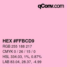 Color code: HEX #FFBCD9 | qconv.com