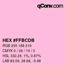 Color code: HEX #FFBCDB | qconv.com