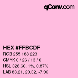 Color code: HEX #FFBCDF | qconv.com