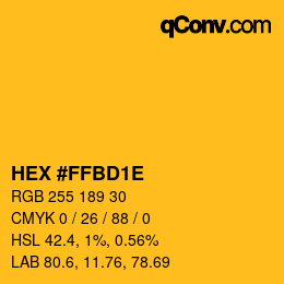 Color code: HEX #FFBD1E | qconv.com