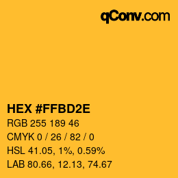 Color code: HEX #FFBD2E | qconv.com