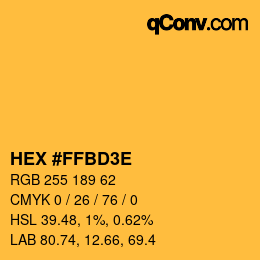 Color code: HEX #FFBD3E | qconv.com