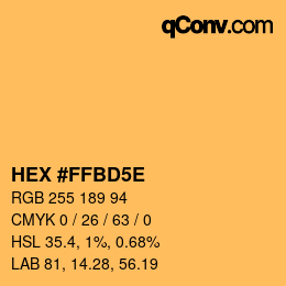 カラーコード: HEX #FFBD5E | qconv.com
