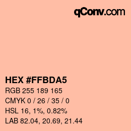 Color code: HEX #FFBDA5 | qconv.com