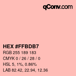 Color code: HEX #FFBDB7 | qconv.com