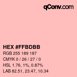 Color code: HEX #FFBDBB | qconv.com