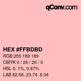 Color code: HEX #FFBDBD | qconv.com