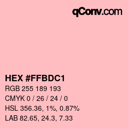 Color code: HEX #FFBDC1 | qconv.com