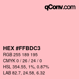 Color code: HEX #FFBDC3 | qconv.com