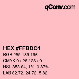 Color code: HEX #FFBDC4 | qconv.com
