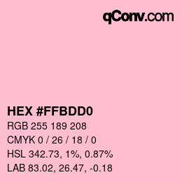 Color code: HEX #FFBDD0 | qconv.com