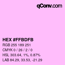 Color code: HEX #FFBDFB | qconv.com