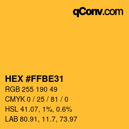 Color code: HEX #FFBE31 | qconv.com