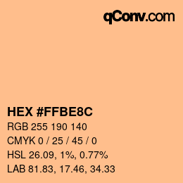 Color code: HEX #FFBE8C | qconv.com