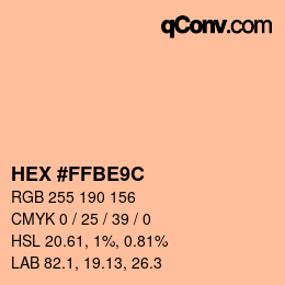 カラーコード: HEX #FFBE9C | qconv.com
