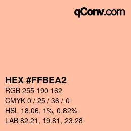 カラーコード: HEX #FFBEA2 | qconv.com