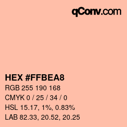 Color code: HEX #FFBEA8 | qconv.com