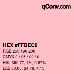 Color code: HEX #FFBEC8 | qconv.com