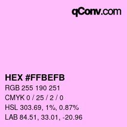カラーコード: HEX #FFBEFB | qconv.com