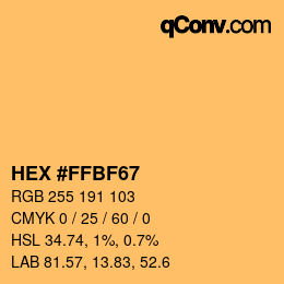 カラーコード: HEX #FFBF67 | qconv.com