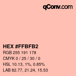 Color code: HEX #FFBFB2 | qconv.com