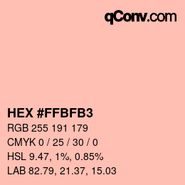 Color code: HEX #FFBFB3 | qconv.com