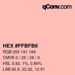 Color code: HEX #FFBFB8 | qconv.com