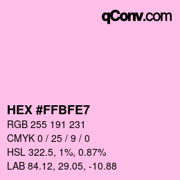 Color code: HEX #FFBFE7 | qconv.com