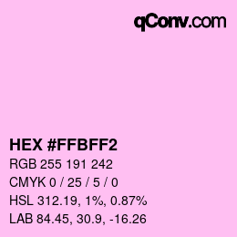 Color code: HEX #FFBFF2 | qconv.com