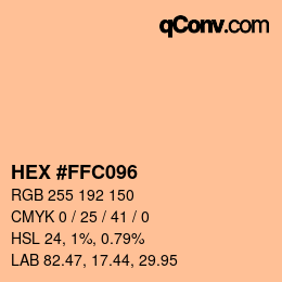 颜色代码: HEX #FFC096 | qconv.com