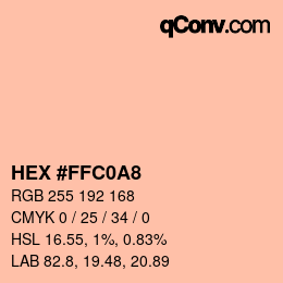 Color code: HEX #FFC0A8 | qconv.com