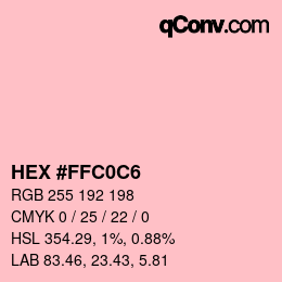 Color code: HEX #FFC0C6 | qconv.com