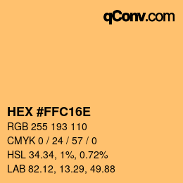 カラーコード: HEX #FFC16E | qconv.com