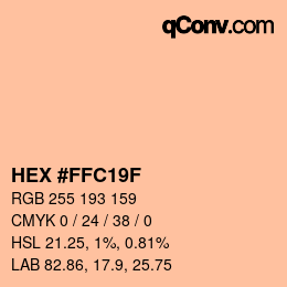 Color code: HEX #FFC19F | qconv.com