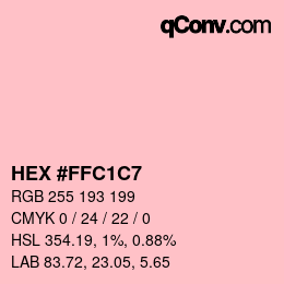 Color code: HEX #FFC1C7 | qconv.com