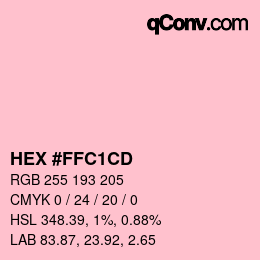 カラーコード: HEX #FFC1CD | qconv.com